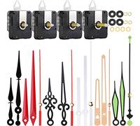 4 Remplacements de Mouvement d'Horloge Kit de Mécanismes d'Horloge avec 6 Paires Aiguilles Différentes (13 mm, 16 mm, 20 mm, 28 mm/ 0.51 Pouce, 0.63 Pouce, 0.79 Pouce, 1.1 Pouces)