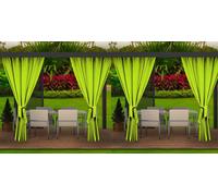 4 rideaux d'extérieur citron vert 155cm de large x240cm de haut |Rideau opaque d'extérieur | Rideau résistant aux intempéries | Rideaux d'extérieur pour terrasse, jardin, véranda, pergola
