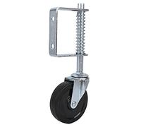 4" Roue de Porte en Caoutchouc, Roulette Pivotante à Ressort, Roulette Charge Lourde, Roulette Pivotante pour Transport Industriel pour Portail Capacité de Charge de 220 lb/100kg