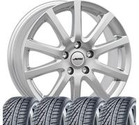 4 roues complètes hiver Skandic 6,5x16 ET 32 5x114,3 argent brillant avec 205/55 R16 91H Nexen Winguard Snow G 3 WH21 M+S 3PMSF pour Renault Mégane (IV)