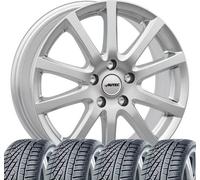 4 roues complètes hiver Skandic 6,5x16 ET 46 5x112 argent brillant avec 205/55 R16 91H Continental WinterContact™ TS 870 Evc pour VW Golf VIII Golf VII