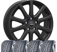 4 roues complètes hiver Skandic 6x15 ET 38 5x100 noir mat avec 185/65 R15 88T Continental WinterContact™ TS 870 Evc pour Audi A3 A1