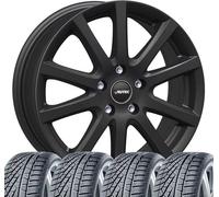 4 roues complètes hiver Skandic 7x17 ET 35 4x108 noir mat avec 215/60 R17 96H Continental WinterContact™ TS 870 P FR Evc pour DS Automobiles DS 3