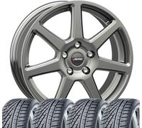 4 roues complètes hiver Tallin 5,5x15 ET 40 5x100 argent titane avec 185/65 R15 88T Continental WinterContact™ TS 870 Evc pour Audi A1