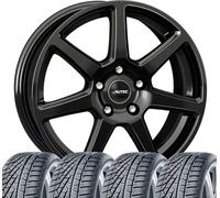 4 roues complètes hiver Tallin 6,5x16 ET 40 5x114,3 noires avec 215/65 R16 98H Continental WinterContact™ TS 870 P FR Evc pour Land Rover Freelander
