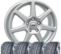 4 roues complètes hiver Tallin 7,5x18 ET 45 5x114,3 argent brillant avec 235/60 R18 107H Continental WinterContact™ TS 870 P XL FR Evc pour Kia Sorento