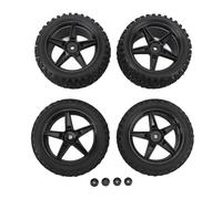 4 roues de camion RC de 85 mm avec jantes à 5 branches, pneus tout-terrain pour voiture télécommandée à l’échelle 1/10, pneus en caoutchouc larges de 33 mm à l’avant et de 42 mm à