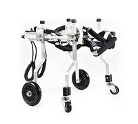 4 Roues Fauteuil Roulant Réglable pour Animaux de Compagnie Fauteuil Roulant pour Chien Voiture Assistée Par Chien Chariot En Acier Inoxydable Fauteuil Roulant