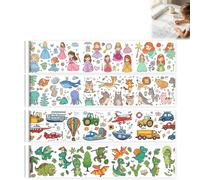 4 Rouleau Papier Dessin, 3 m x 30 cm Rouleaux de Papier Dessin à Découper pour Colorier et Dessiner Soi-même DIY (Dinosaures/Véhicules/Princesse/mélangées)