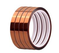 4 Rouleaux 10mm x 30m Ruban Résistant à La Chaleur, Adhésif Polyimide Haute Température, Kapton Ruban Bande de Film pour Imprimante 3D Masquage Soudure Sublimation Carte Circuit Imprimé Isolant
