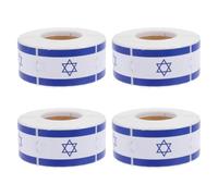 4 Rouleaux Autocollants Drapeau Israélien en Papier Mat Pliables | Finition Mate Solide, Usage Polyvalent pour Voyage et Activités en Classe, pour Enseignants et Artisans