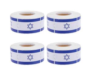 4 Rouleaux Autocollants Drapeau Israélien en Papier Mat Pliables | Finition Mate Solide, Usage Polyvalent pour Voyage et Activités en Classe, pour Enseignants et Artisans
