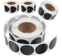 4 Rouleaux Autocollants Marqueurs Cœur en Rouleau Noir, Écriture | Surface Inscriptible, Forte Adhérence, Étiquetage Multi-formes, Rangement Plus Net pour Bureau, la Cuisine