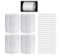 4 Rouleaux De Bandes Réfléchissantes, 20 Pièces D'Autocollants Lumineux pour Moyeu De Roue, Bande Réfléchissante Autocollante, Autocollants avec Logo De Carrosserie De Voiture