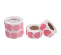 4 Rouleaux Étiquettes Autocollantes Cœur Rose pour Organisation