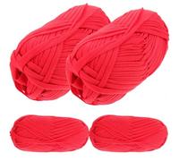 4 Rouleaux Grosse Pelote de Fil à Crocheter en Polyester, 4 | Fournitures de Tricot, Corde Tressée Brillante, Toucher Doux, pour Projets Maison et Objets Déco