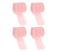 4 Rouleaux Ruban à Franges Décoratif Mariage Rose en Polyester | Finition Chic et Élégante, Texture Soignée, Assez Long et Robuste, pour Robes, Vêtements, Bouquets