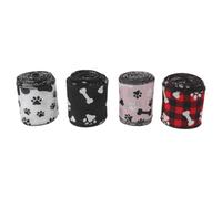 4 Rouleaux Ruban Décoratif pour Chien à Pattes et Os, Effet Lin Armé, | Polyester Texturé, Format Rouleau de 5 Yards, pour Adoption Days et Scrapbooking
