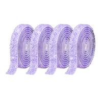 4 Rouleaux Ruban Strass Autocollant Résine Diamant Strass Decoratif Etincelants Bande Diamant Brillant Cristal Scintillante pour DIY Artisanat d'Art Crafts, Violet 10mm
