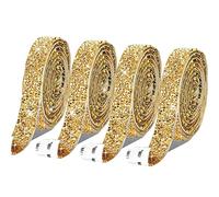 4 Rouleaux Ruban Strass Autocollant Résine Diamant Strass Decoratif Etincelants Bande Diamant Brillant Cristal Scintillante pour DIY Artisanat d'Art Crafts, Or 20mm