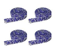 4 Rouleaux Ruban Strass Autocollant Résine Diamant Strass Decoratif Etincelants Bande Diamant Brillant Cristal Scintillante pour DIY Artisanat d'Art Crafts, Bleu 15mm