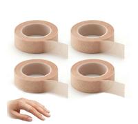 4 Rouleaux Sparadrap Micropore Couleur Chair, 1,25 cm x 9 m Bande Auto Adhésive Respirante pour Nez, Extensions de Cils, Pansements et Soins Médicaux, Ruban Hypoallergénique Flexible