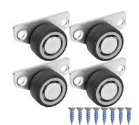 4 roulettes latérales de 1,14 pouce, roulettes silencieuses à profil bas, petites roulettes pour tiroirs, roulettes fixes pour meubles en bois, caisses sous le lit, plateaux et projets de bricolage