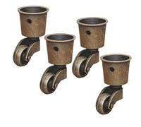 4 roulettes Pivotantes en Laiton Massif, Roulette de Meuble Haut de Gamme, Charge 440 Lbs, pour Canapé Table Basse Piano, avec Vis