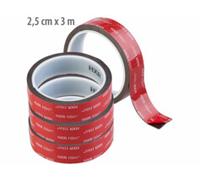 4 rubans adhésifs acryliques noirs 2,5 cm x 3 m AGT