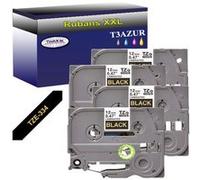 4 Rubans d'étiquettes compatibles avec Brother Tze-334 pour étiqueteuses P-touch - Doré sur noir - 12 mm x 8 mètres - T3AZUR G