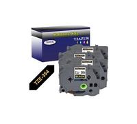 4 Rubans d'étiquettes compatibles avec Brother Tze-354 pour étiqueteuses P-touch - Doré sur noir - 24 mm x 8 mètres -