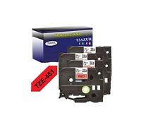 4 Rubans d'étiquettes compatibles avec Brother Tze-461 pour étiqueteuses P-touch - Noir sur rouge - 36 mm x 8 mètres -