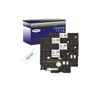 4 Rubans d'étiquettes compatibles avec Brother Tze-FA3 pour étiqueteuses P-touch -Bleu sur blanc - 12 mm x 3 mètres -