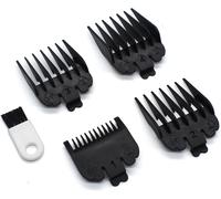 4 Sabot Peignes With Stand, Peignes De Guidage Professionnels En Nylon Noir : 3 Mm (1/8""), 6 Mm (1/4""), 10 Mm (3/8""), 13 Mm (1/2"") - Compatibles Avec Les Tondeuses Wahl Magic Clip, Senior Super Ta