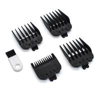 4 Sabot Peignes with Stand, Peignes de Guidage Professionnels en Nylon Noir : 3 mm (1/8"), 6 mm (1/4"), 10 mm (3/8"), 13 mm (1/2") - Compatibles avec les Tondeuses Wahl Magic Clip, Senior Super Taper