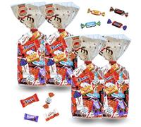 4 Sachets de Noël garnis d'un assortiment de 40 chocolats : Célébrations, Milka, Kinder Schokobons et Mini Bueno, Daim | Un cadeau Original pour gâter les Gourmands à Noël