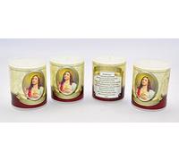 4 Sacré Cœur de Jésus Bougies Votives avec prière