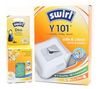 4 Sacs D'aspirateur + Billes Déodorantes Compatible avec Hoover Thunder Space; KOENIC KVC 700, KVC 7321 | Compatible avec Swirl Y101 - Y 101 | 4 Sacs, Désodorisant, Accessoires, Pièces Détachées