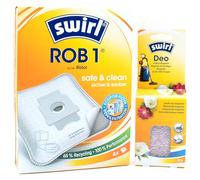 4 Sacs D'aspirateur + Billes Déodorantes Compatible avec iRobot Roomba i1+, i3+, i4+, i5+, i7+, j7+, j9+,s9+ | Compatible avec Swirl ROB1 - ROB 1 | 4 Sacs, Désodorisant, Accessoires, Pièces Détachées