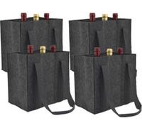 4 sacs de transport en feutre pour 6 bouteilles - coloris anthracite Pearl