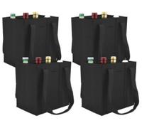 4 sacs de transport en feutre pour 6 bouteilles - coloris noir Pearl