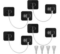 4 Safety Locks For Fridges,Child Window Locks With 8 Keys,For Doors,Windows,Fridges,Drawers,Cabinets,Etc. - Reinforced Child Safety