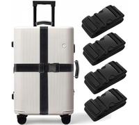 4 Sangle Valise, sécurité Ensemble d'accessoires de Valise, Sangle pour Valise réglables, pour Valise Boucle, Voyager en Toute sécurité Avion Bagages Fixes