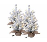 4 sapins de Noël artificiels enneigés USB à LED - 26 cm Infactory