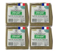 4 savon anti acné "stop acné" Nigelle bio Tea Tree argile verte 100% naturel saponifié à froid : peaux grasses et acnéiques, antibactérien, antifongique (lot de 4 unités)