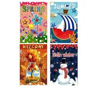 4 Season Set 12 X18 Inches Own Ensemble De Drapeaux De Jardin Double Face, 4 Saisons, Printemps, Été, Automne Et Hiver Drapeau Haute Qualité ""Nipseyteko