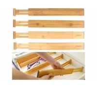 4 séparateurs de tiroirs en bambou extensibles 45,2 à 52,3 cm Carlo Milano