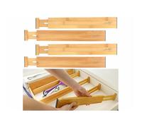 4 séparateurs de tiroirs en bambou extensibles de 38,1 à 45 cm