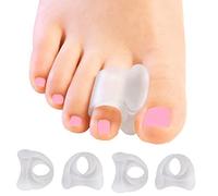 4 Séparateurs d'orteils, Hallux Correcteur Orteils Correcteur pour Chevauchement Orteil, Orteil de Marteau, Oignon Soulagement des Douleurs du Pied - Couleur Transparente