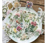 4 Séries de 240 Pièces Stickers Autocollants Fleurs Papillons Plantes Auto-adhésif Gommette Sticker Scrapbooking Note Flower Décoration DIY Cadeau pour Album Journal Livres Ordinateur Portable